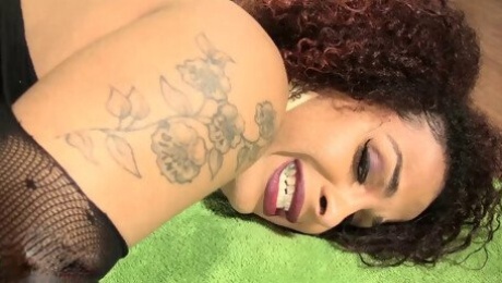 Curly-haired shemale decides to do the good old cock riding