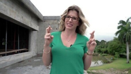 Outdoors construction video with provocative model Cory Chase