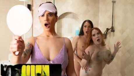 Trans Khloe Kay is caught by Wife Siri Dahl Duringin the Shower! HARD THREESOME