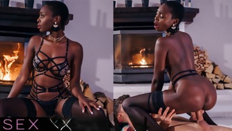 DEVIANTE - Ebony Babe Zaawaadi Gets Herby the Fireplace