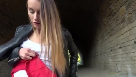 Adelle Unicorn fucks for cash in the tunnel